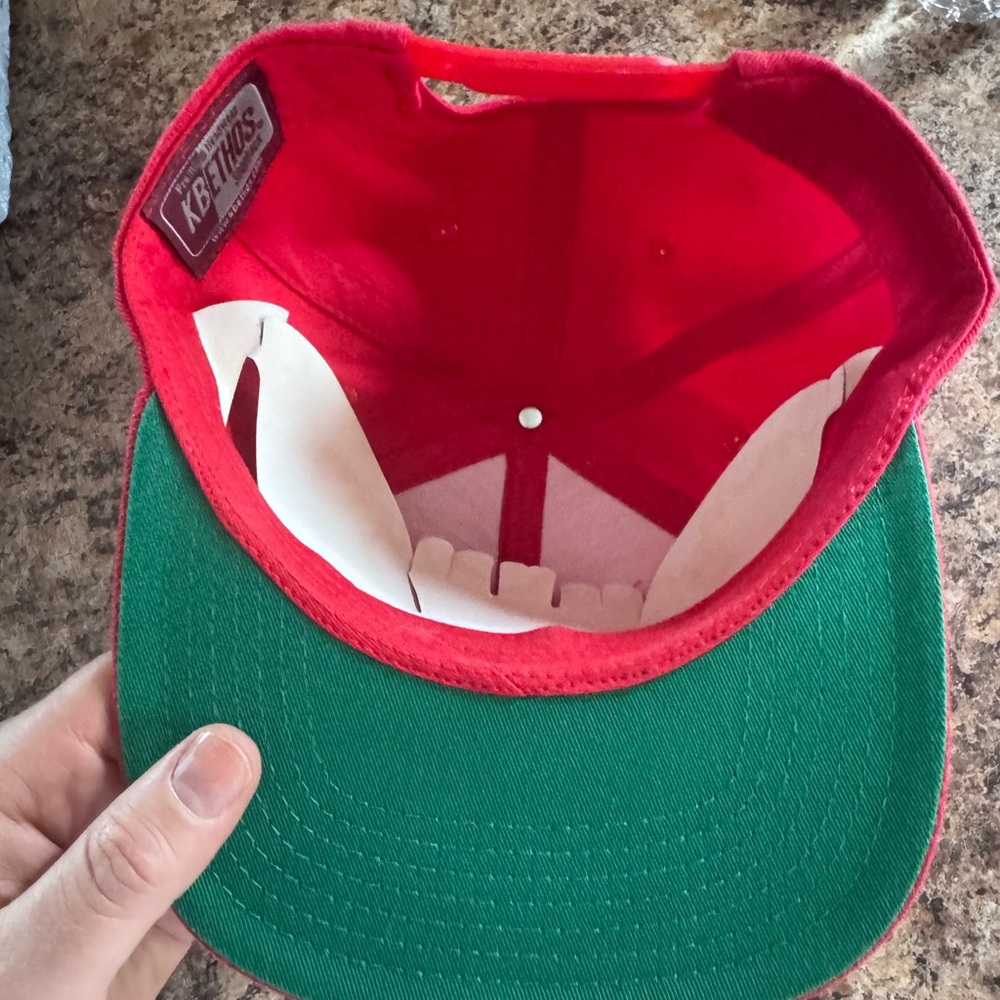 Red Snapback Hat With Triangle Logo - image 4